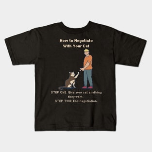 How to Negotiate with Your Cat - 8bit Pixelart Kids T-Shirt